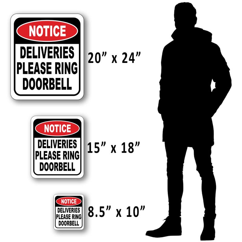 Work House Signs Notice Deliveries Please Ring Doorbell Aluminum Composite Sign -8.5"x10" Delivery Instructions for My Packages - Indoor Outdoor Aluminum Composite - Image 2